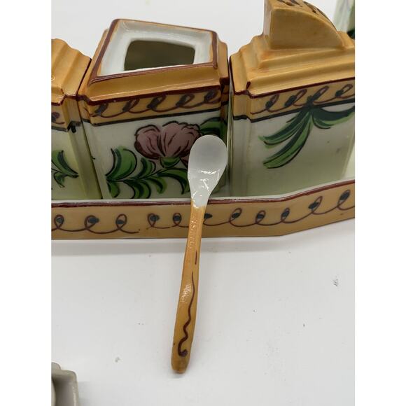 1930’s Made in Japan 6 Pc Condiment Tray S/P Relish Oil Vinegar Read - Picture 3 of 9